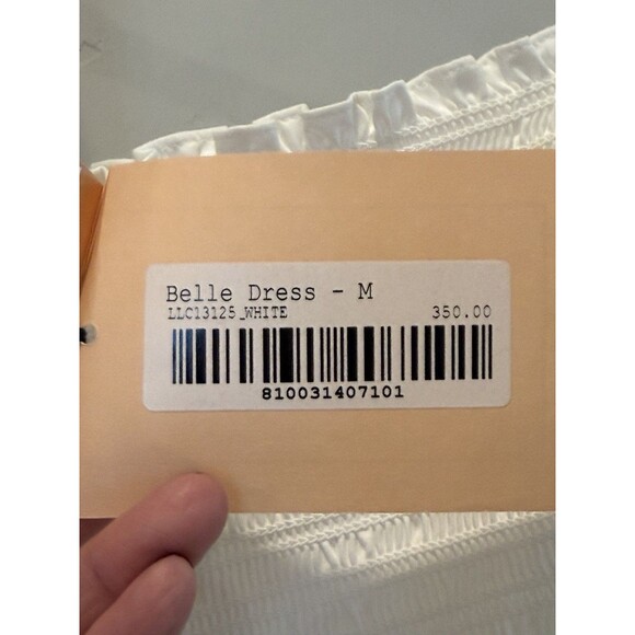 La Ligne Belle Smocked Cotton Poplin Midi Dress Women’s Sz M White MRSP $350 NWT - Picture 7 of 16